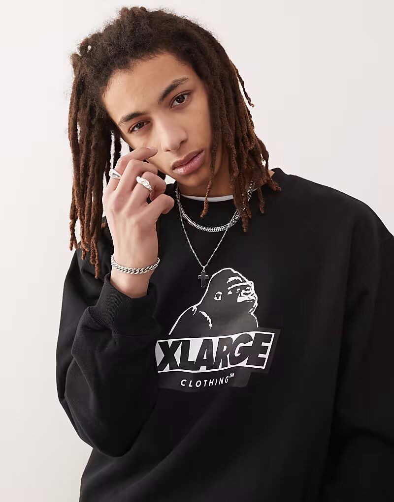 

Толстовка XLARGE с наклонным логотипом OG черного цвета