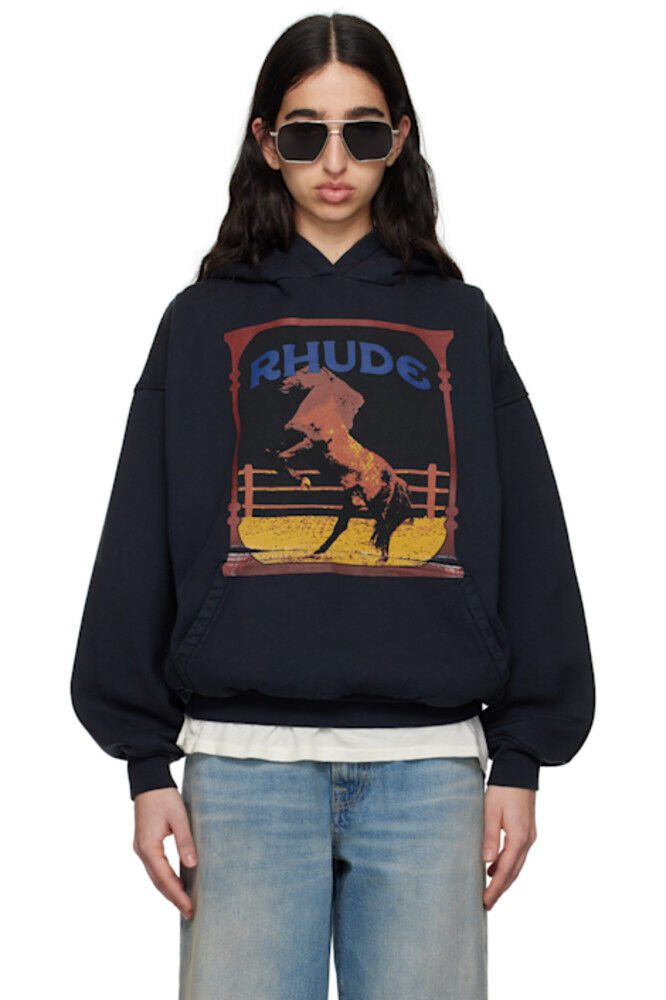 

Черная толстовка с капюшоном «Rhude» Cadre