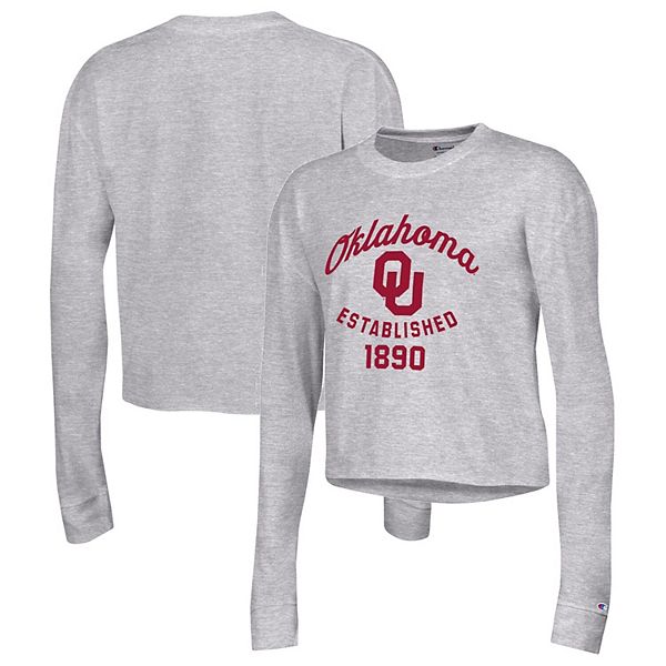 

Женская серая футболка Oklahoma Sooners boyfriend с длинным рукавом Champion, Серый, Женская серая футболка Oklahoma Sooners boyfriend с длинным рукавом Champion