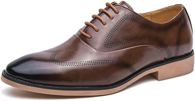 

Мужские классические кожаные туфли, туфли-оксфорды «Дерби», резиновая подошва, противоскользящая и износостойкая, для деловых встреч, торжественных мероприятий, свадеб, комфорта, вождения, повседневной носки Zestrelax, коричневый