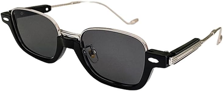 

Модные прямоугольные полуметаллические солнцезащитные очки для женщин в винтажном стиле с прозрачными линзами, оправа для мужских очков с защитой от УФ-излучения UV400 HVTVTLA, Black