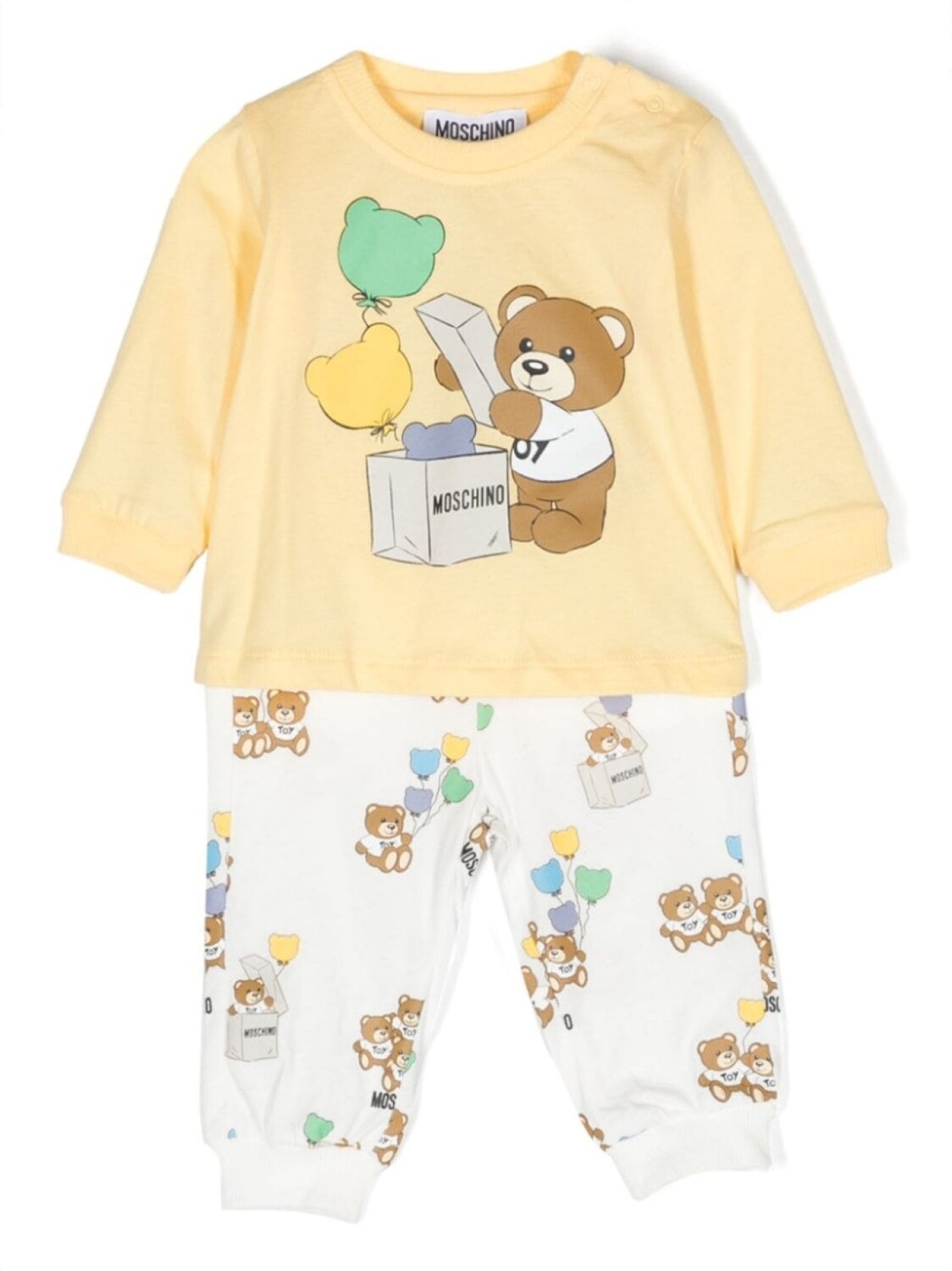 

Moschino Kids комплект из топа и брюк с принтом Teddy Bear, белый
