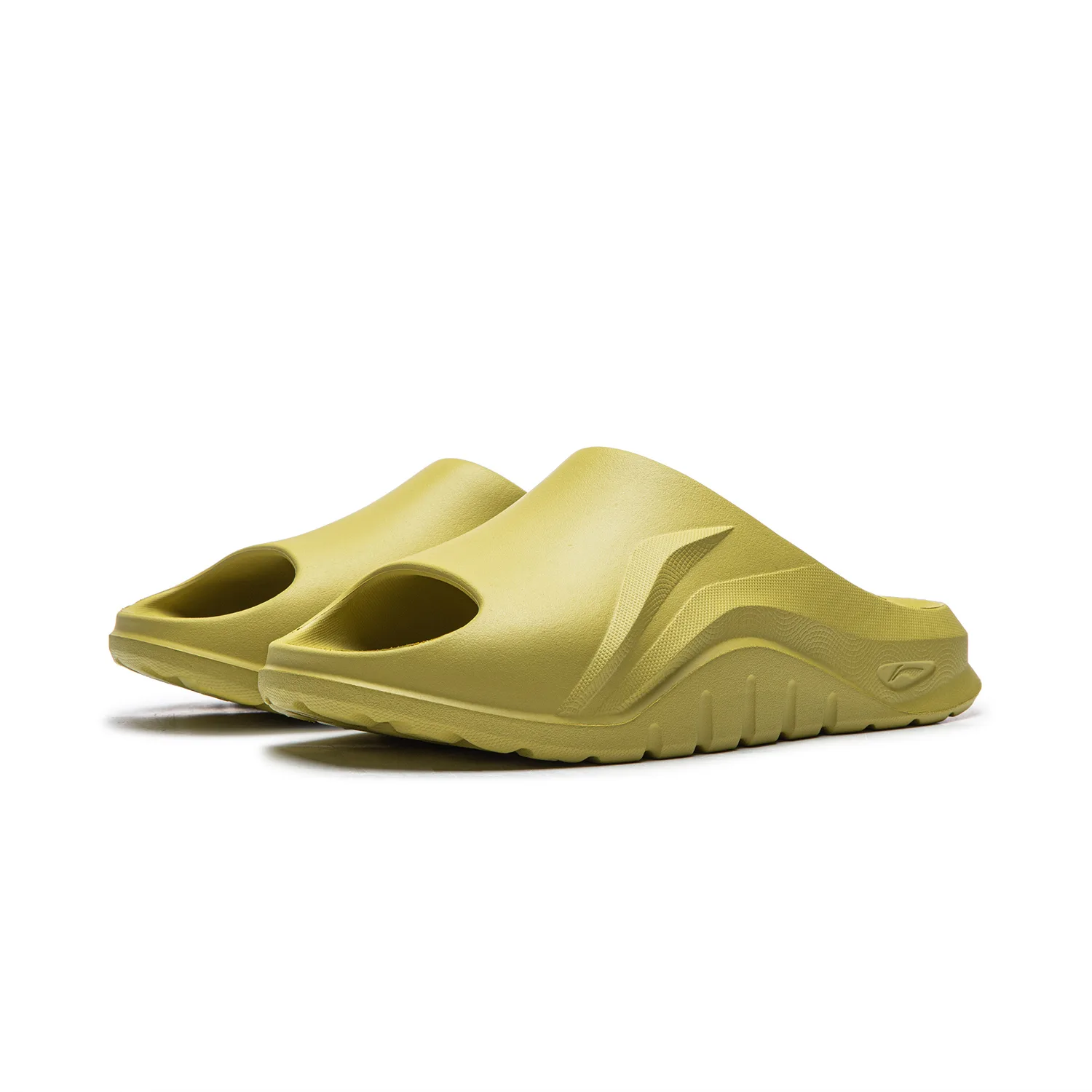 Li-Ning Slide Slippers Unisex Green Beans Yellow — фото 4