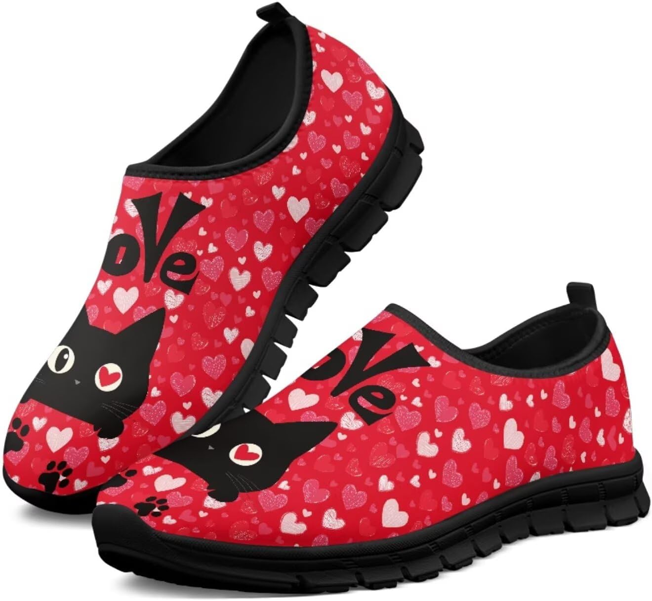 

Мужские слипоны Hsaiyjsp с принтом кошки, повседневные лоферы, обувь без шнурков, кроссовки для бега, дышащие кроссовки, Cartoon Love Cat