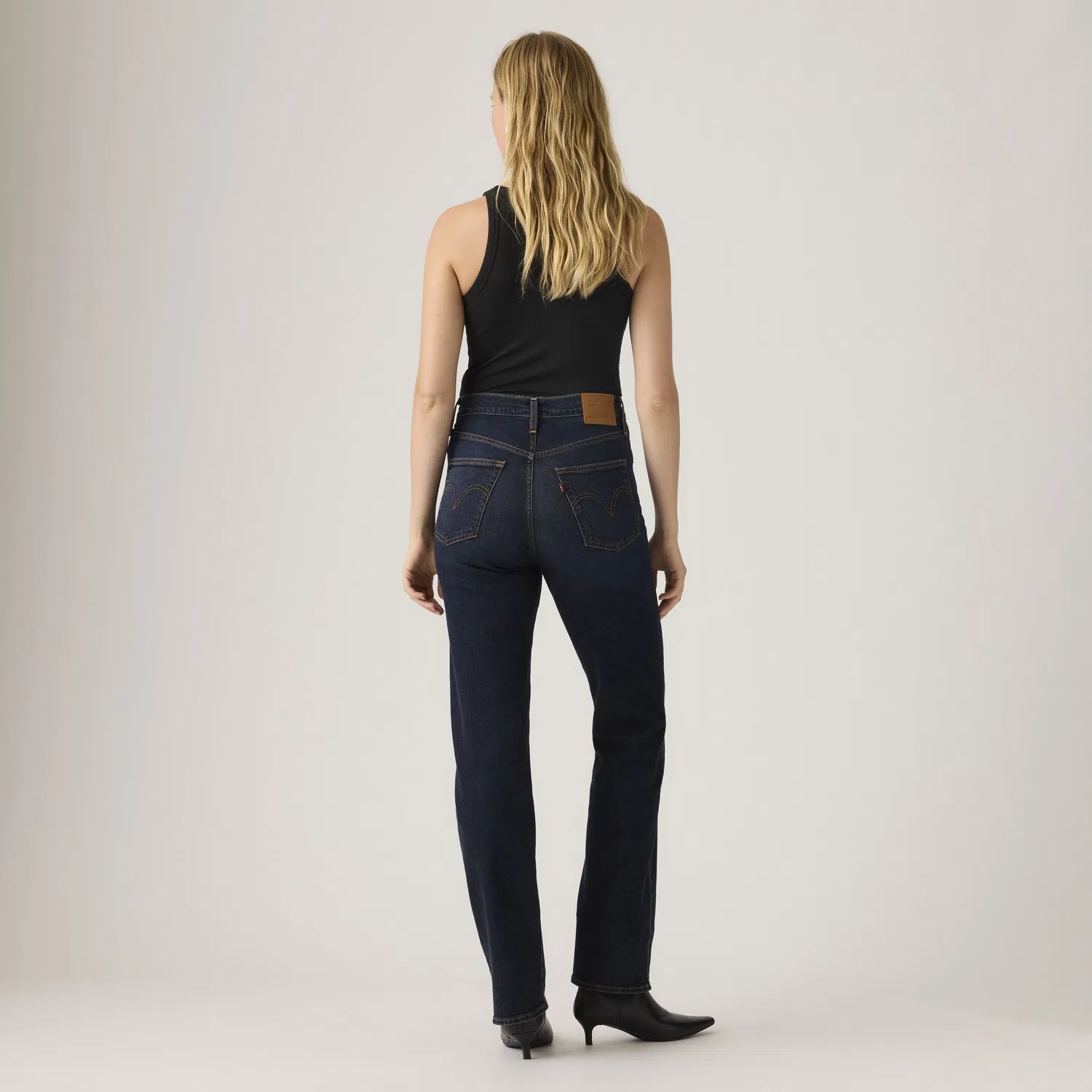 Женские джинсы Candiani Denim с ребристой отделкой, полной длины Levi's, Dark Wash — фото 3