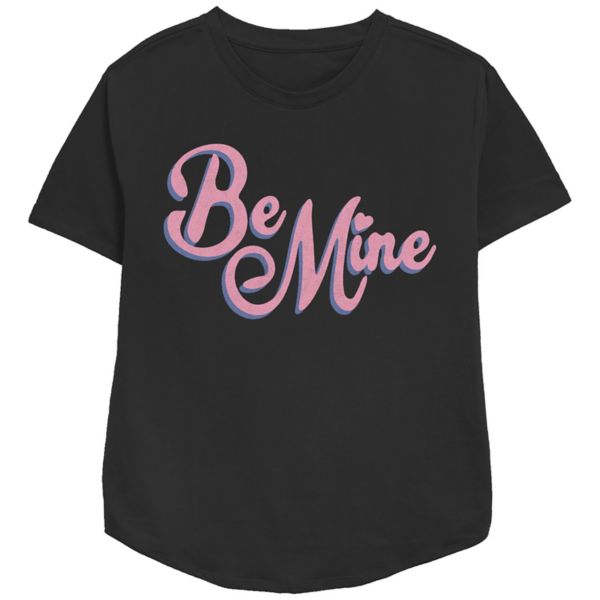 

Женская футболка свободного кроя с принтом «be mine» Unbranded, черный