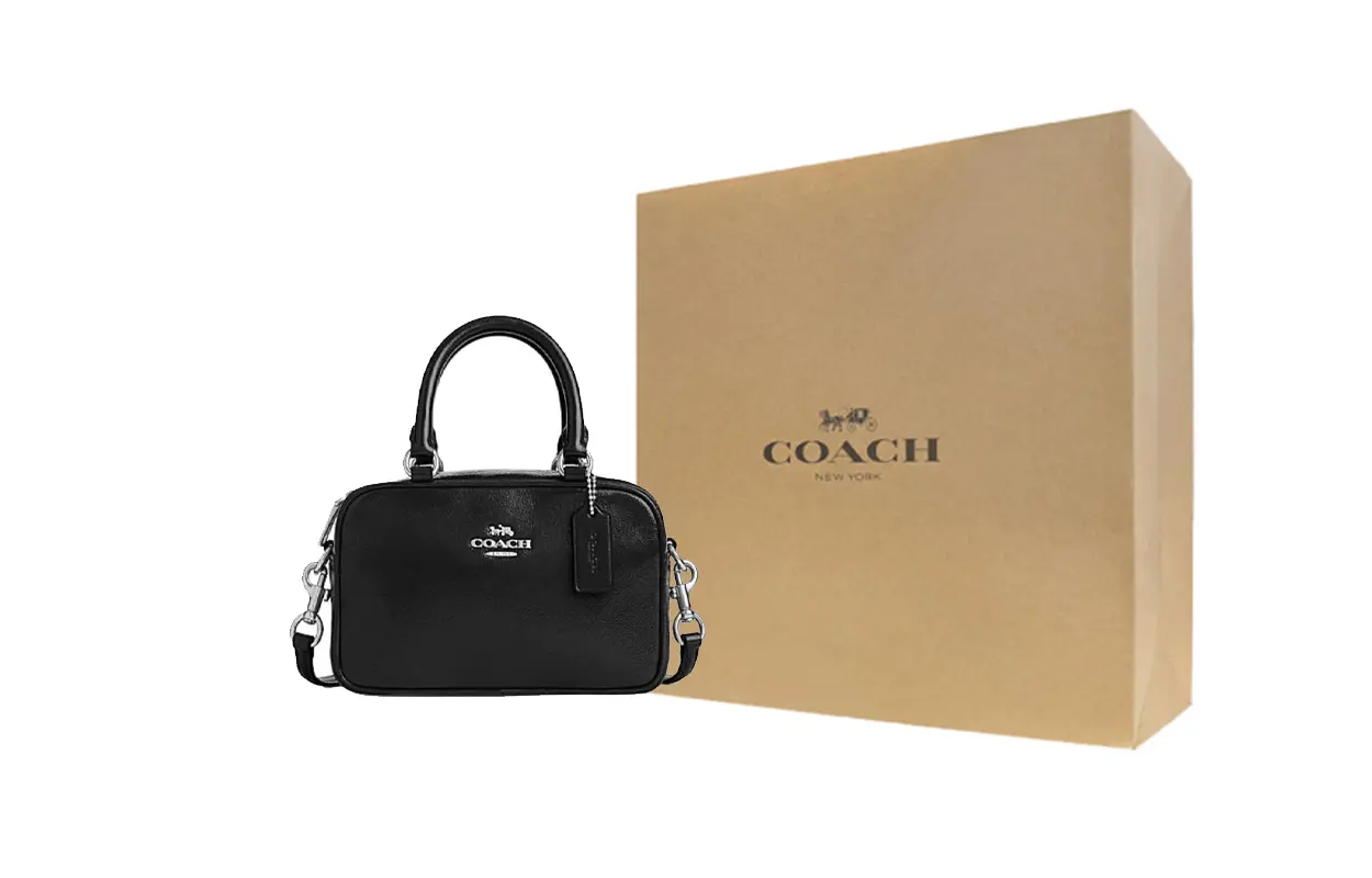 

COACH Кожаная сумка через плечо из коровьей кожи, маленькая женская черная