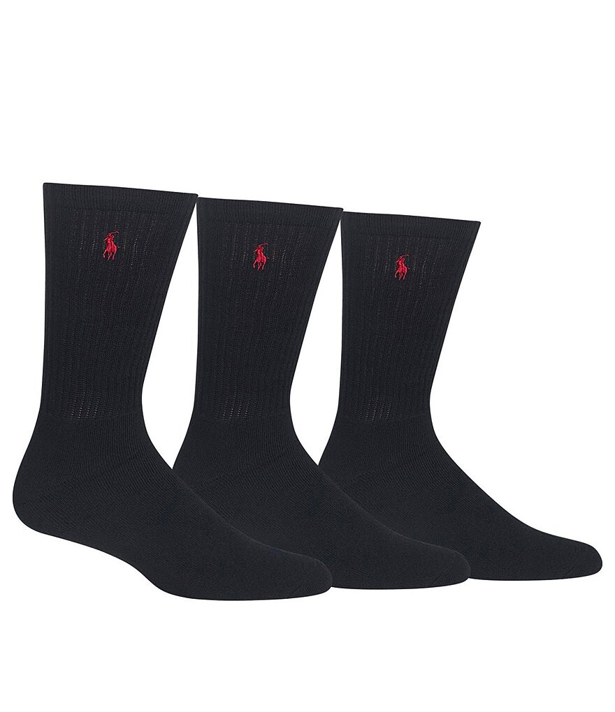 

Комплект носков из хлопковой смеси Polo Ralph Lauren, 3 пары, черный