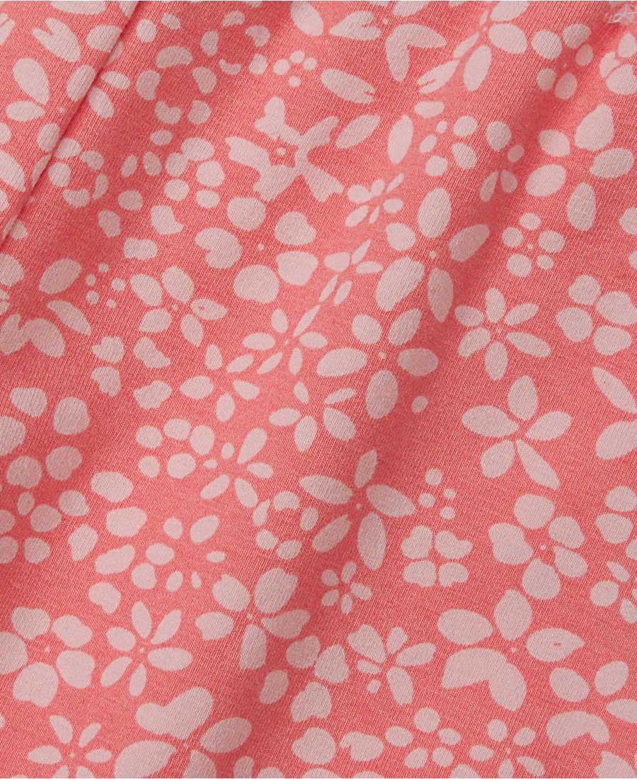Прочные хлопковые леггинсы для девочек Lands' End, salmon розовый floral — фото 3
