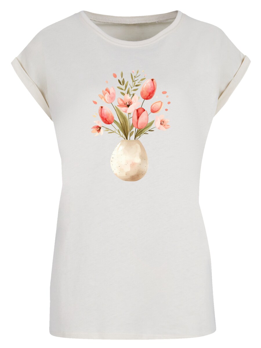 

Рубашка F4NT4STIC Rosa Frühlingsblumenstrauß in Vase, песочный