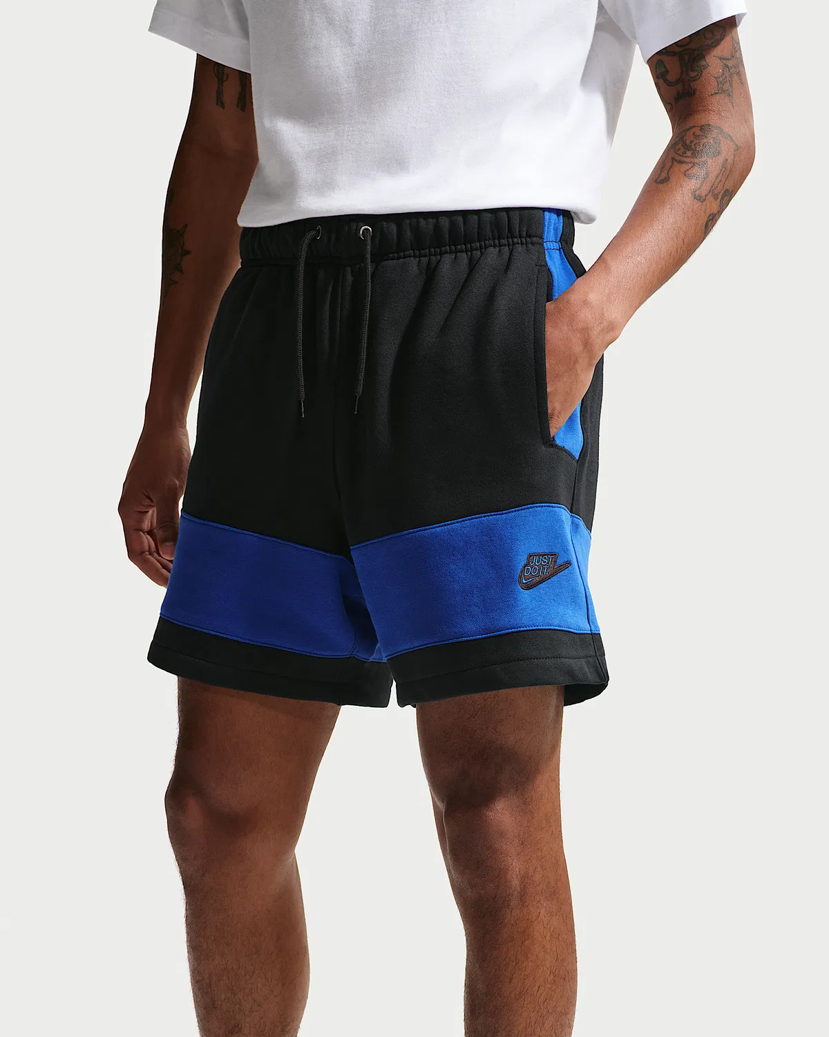 Мужские флисовые шорты Nike Sportswear Club, Black/Game Royal/Black/Game Royal — фото 2