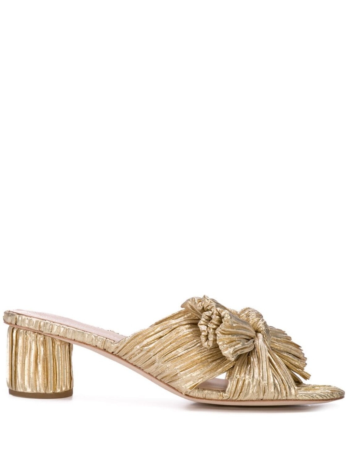 

Loeffler Randall мюли Emilia с плиссировкой и узлом, золотистый