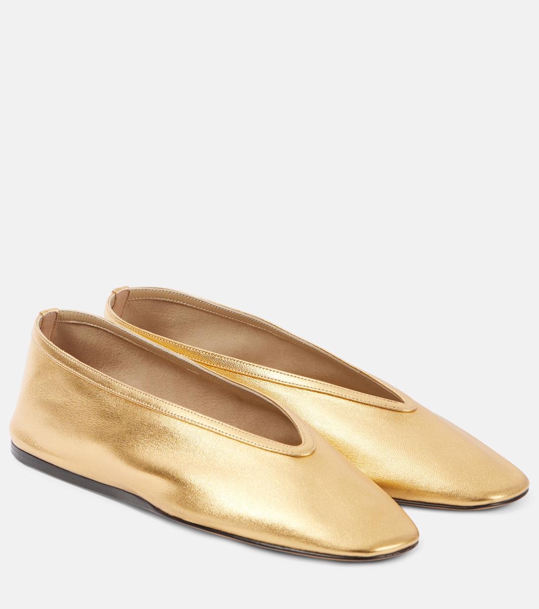 Балетки Luna из металлизированной кожи Le Monde Béryl, Yellow Gold