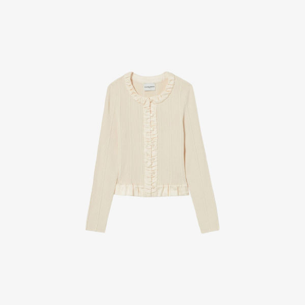 

Кардиган Claudie Pierlot с рюшами, кремовый