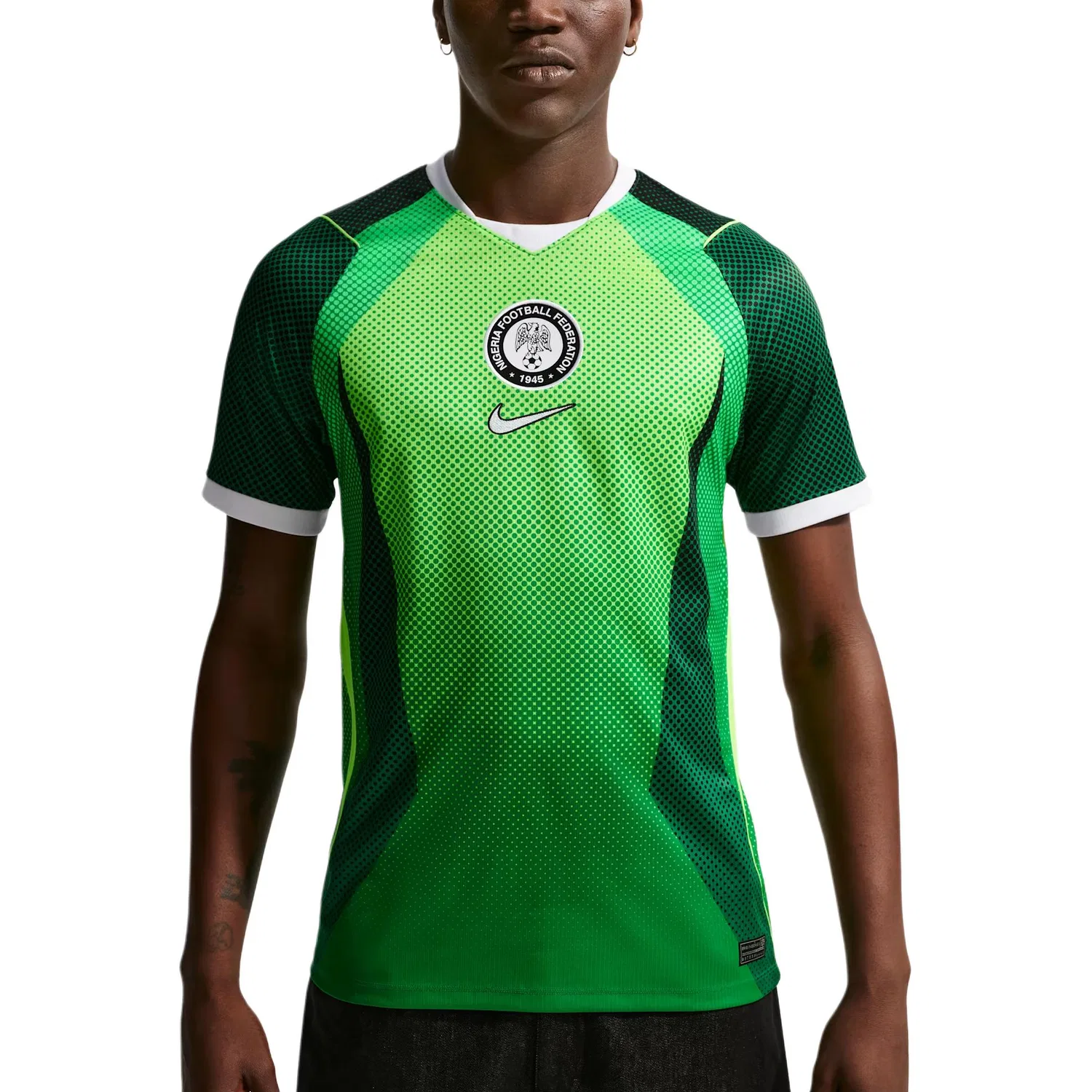 Футболка Найджерия 2026 Stadium Home мужская Dri-FIT с коротким рукавом Nike, Pine Green/Electronic Green/White
