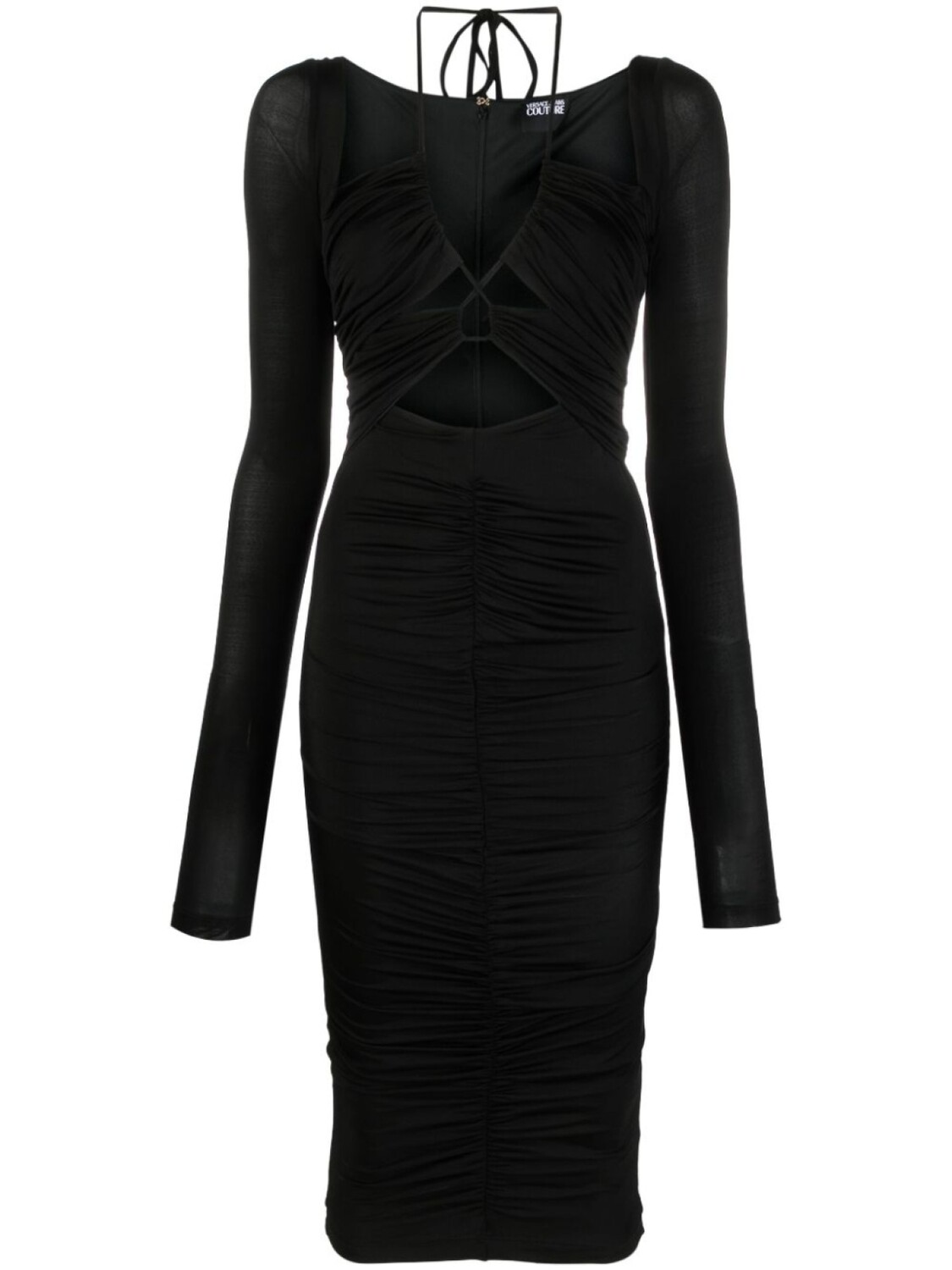 

Versace Jeans Couture платье миди с вырезами и шнуровкой, черный