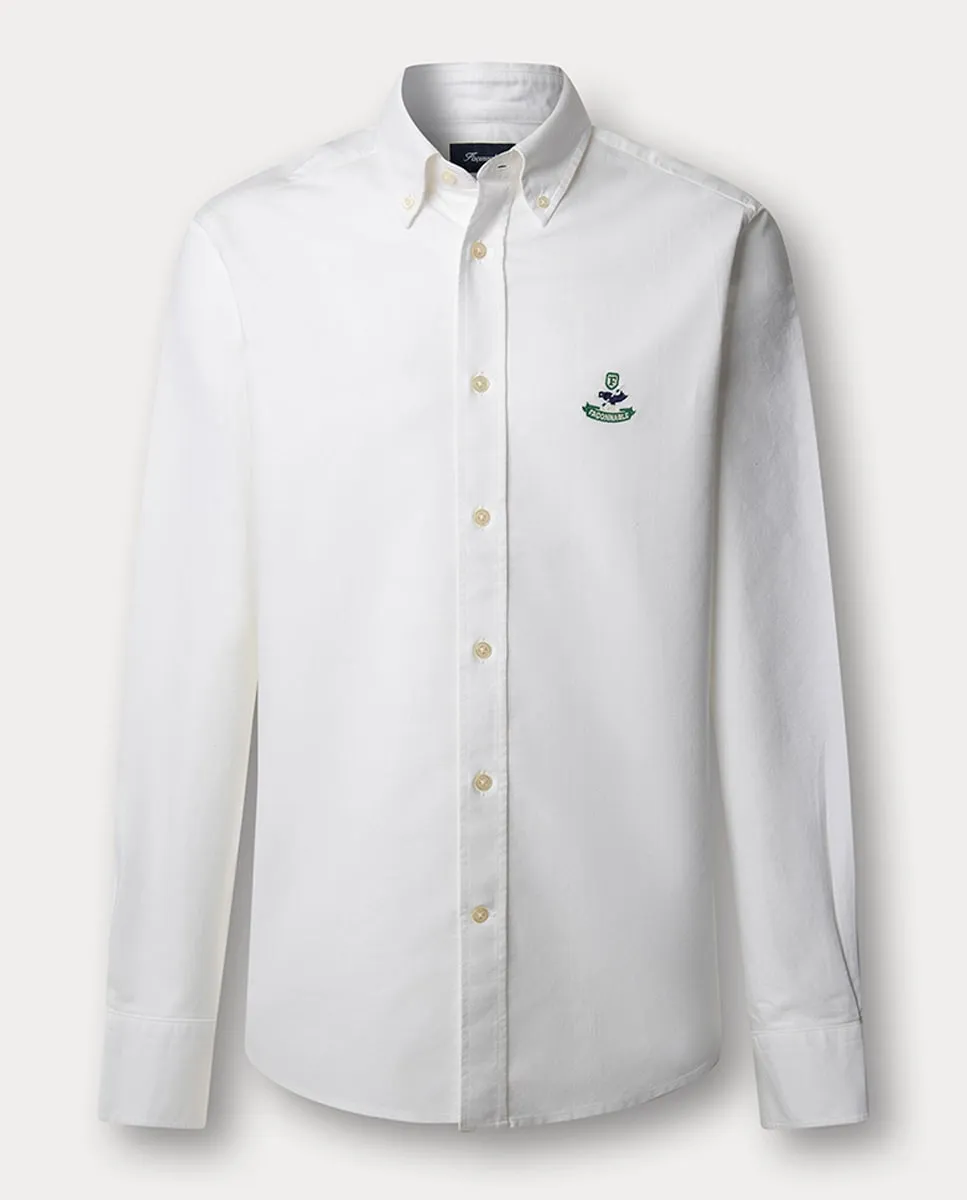 

Мужская рубашка оксфорд однотонная fit club с логотипом Birdie Façonnable, белый