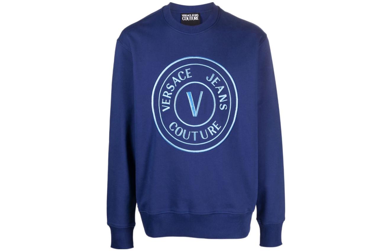 

Толстовка с круглым вырезом и вышитым логотипом VERSACE JEANS, синий