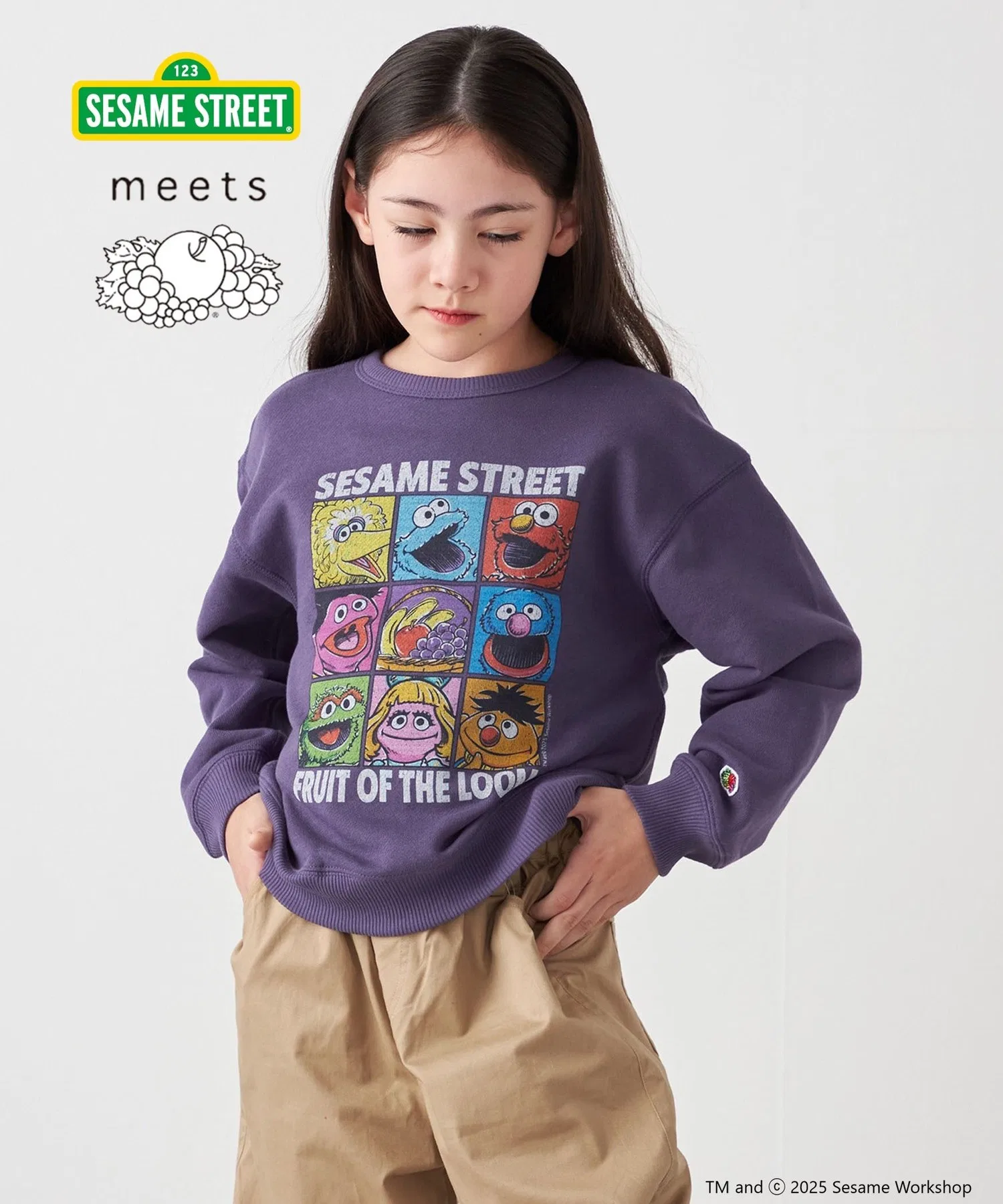 Детская футболка с принтом Sesame Street SHIPS any фиолетовая