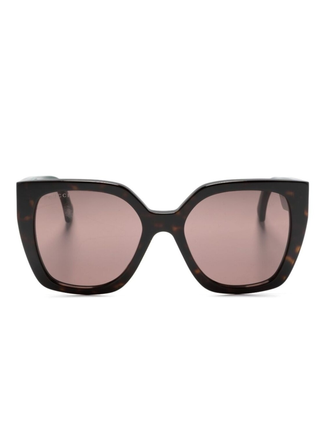 

Gucci Eyewear солнцезащитные очки в квадратной оправе с отделкой Web, коричневый