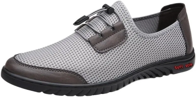 Лоферы мужские с вырезами из сетки, без бренда, модель Cutout Mesh Handmade Flat Casual Loafers Lightweight Slip On Mesh Moccasins Summer Breathable Driving Shoes, черный HBNCFTI