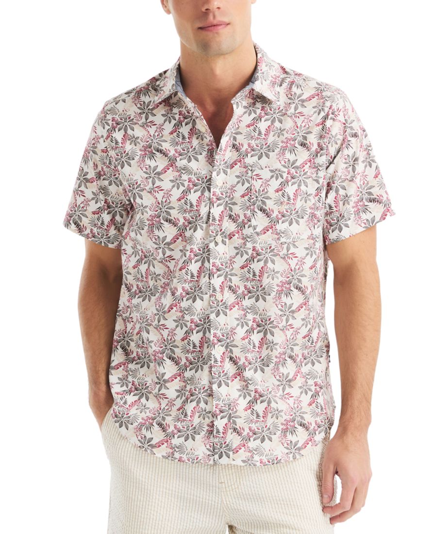 

Мужская рубашка с тропическим узором Nautica, Sail White