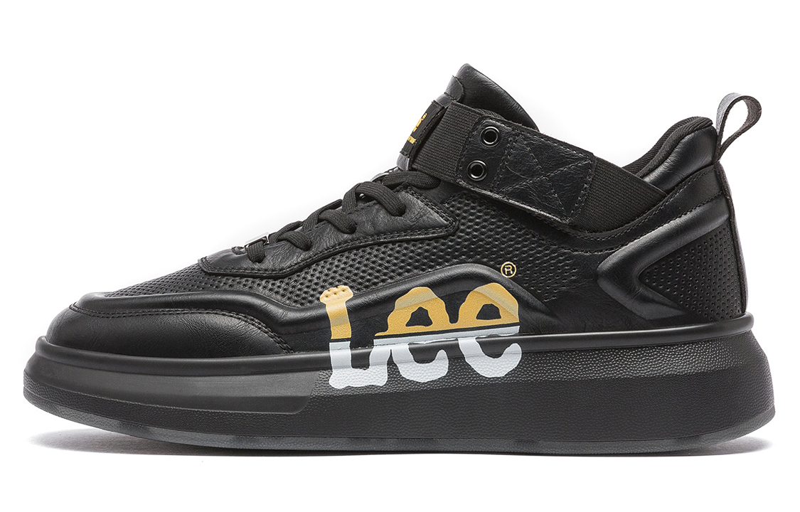 

Lee Мужские черные кожаные скейтерские кроссовки на платформе с амортизацией, легкие и дышащие, средний верх, цвет Black (Leather Shoe Size)