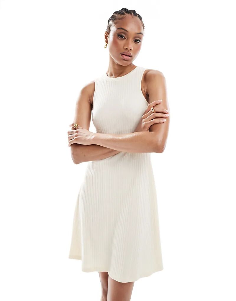 

Платье-мини Vero Moda Tall в рубчик, кремового цвета