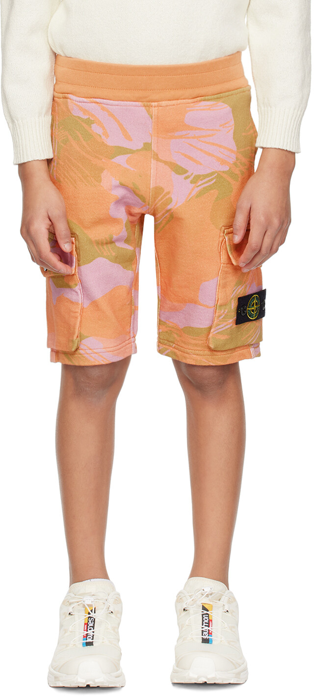 

Детские шорты с принтом Stone Island Junior