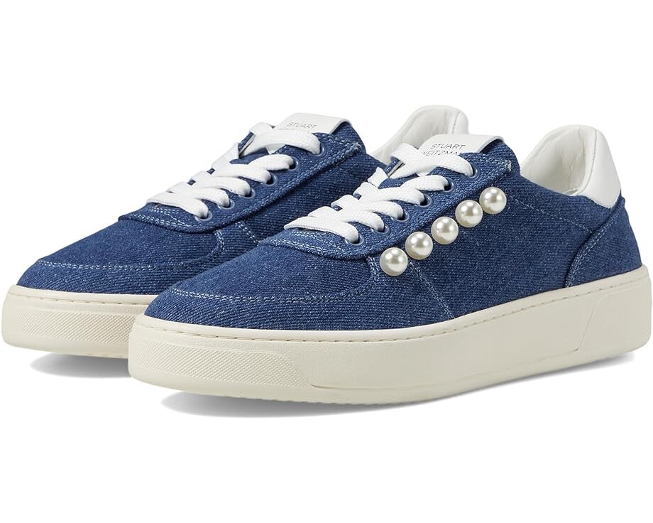 

Кроссовки Stuart Weitzman Courtside Pearl Sneaker, цвет Washed/White