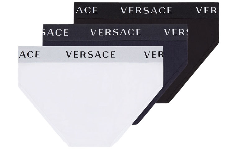 Бюксы с логотипом на поясе, упаковка 2 шт VERSACE, черный/белый/темно-синий — фото 3