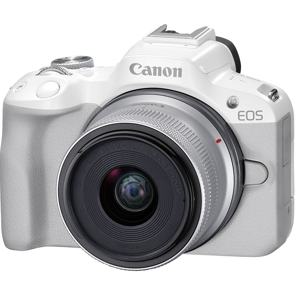 

Беззеркальная камера Canon EOS R50 Mirrorless Camera with 18-45mm Lens (White)
