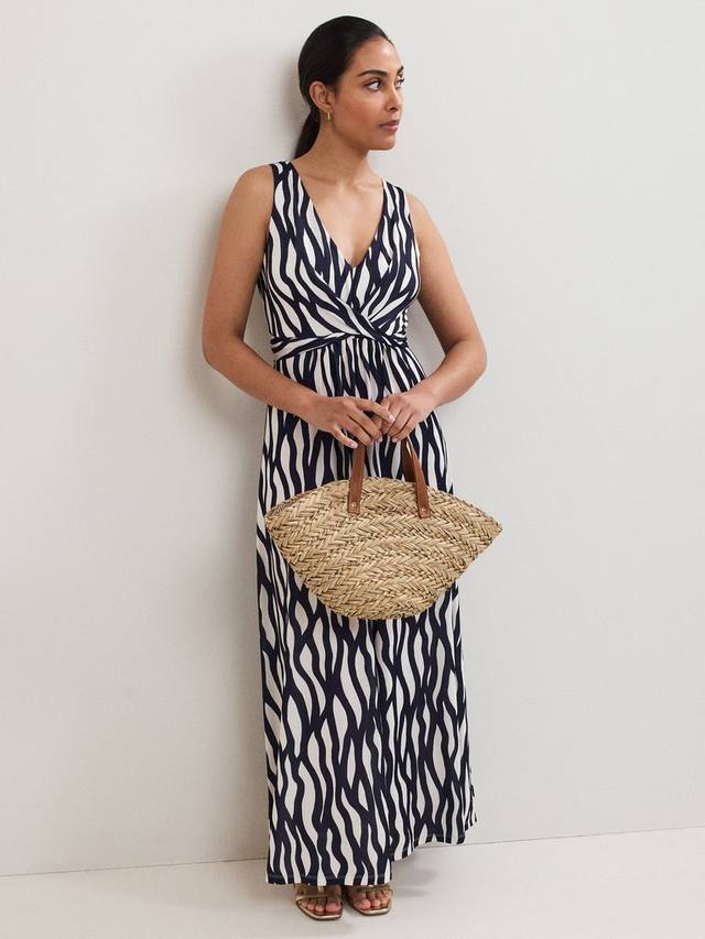 

Petite Artemis платье макси с геометрическим принтом Phase Eight, Navy/Ivory