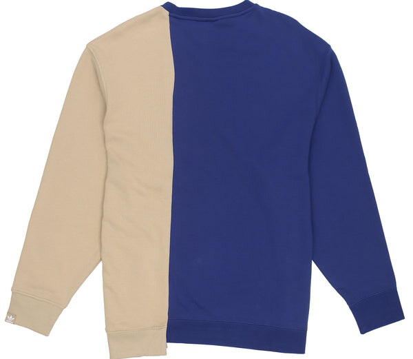 Толстовка Men's adidas originals Mr Crew Logo Printing Colorblock Irregular Round Neck Pullover Autumn Blue, синий — фото 2