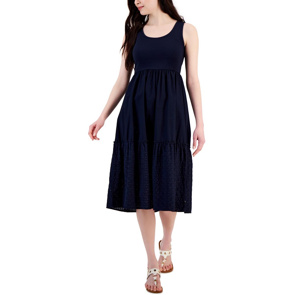 

Женское многоуровневое платье миди с люверсами Tommy Hilfiger, цвет sky captain