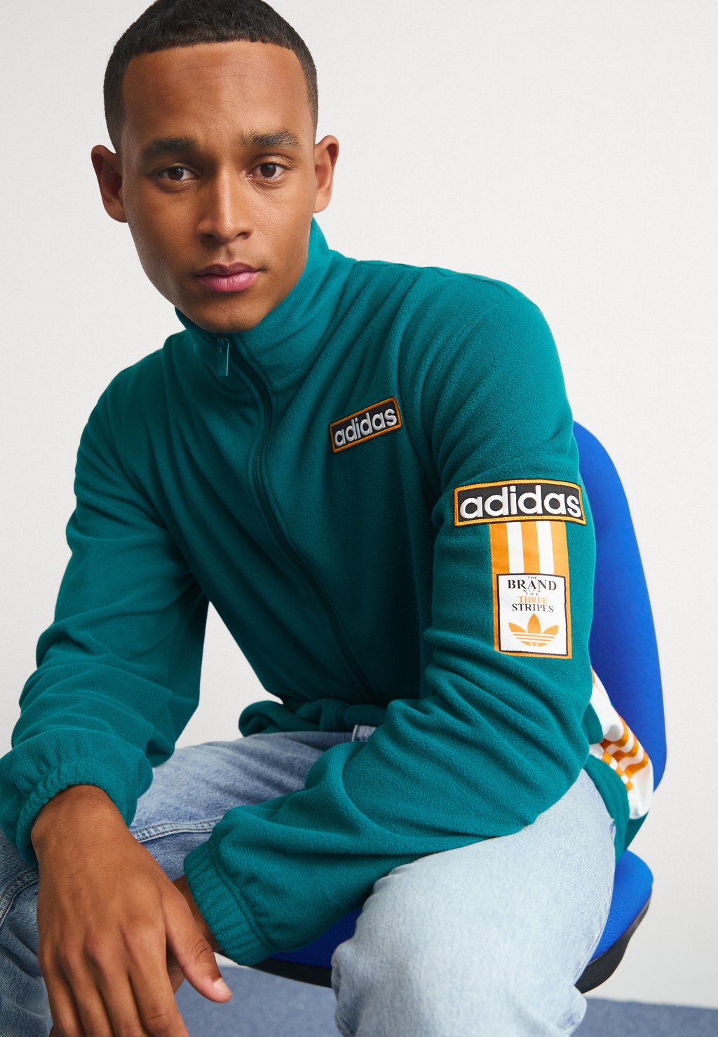 

Флисовая куртка ADIBREAK adidas Originals, бирюзовый