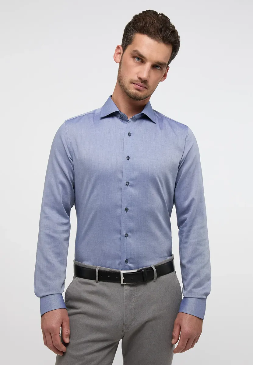 

Рубашка Eterna с длинными рукавами "SLIM FIT", синий