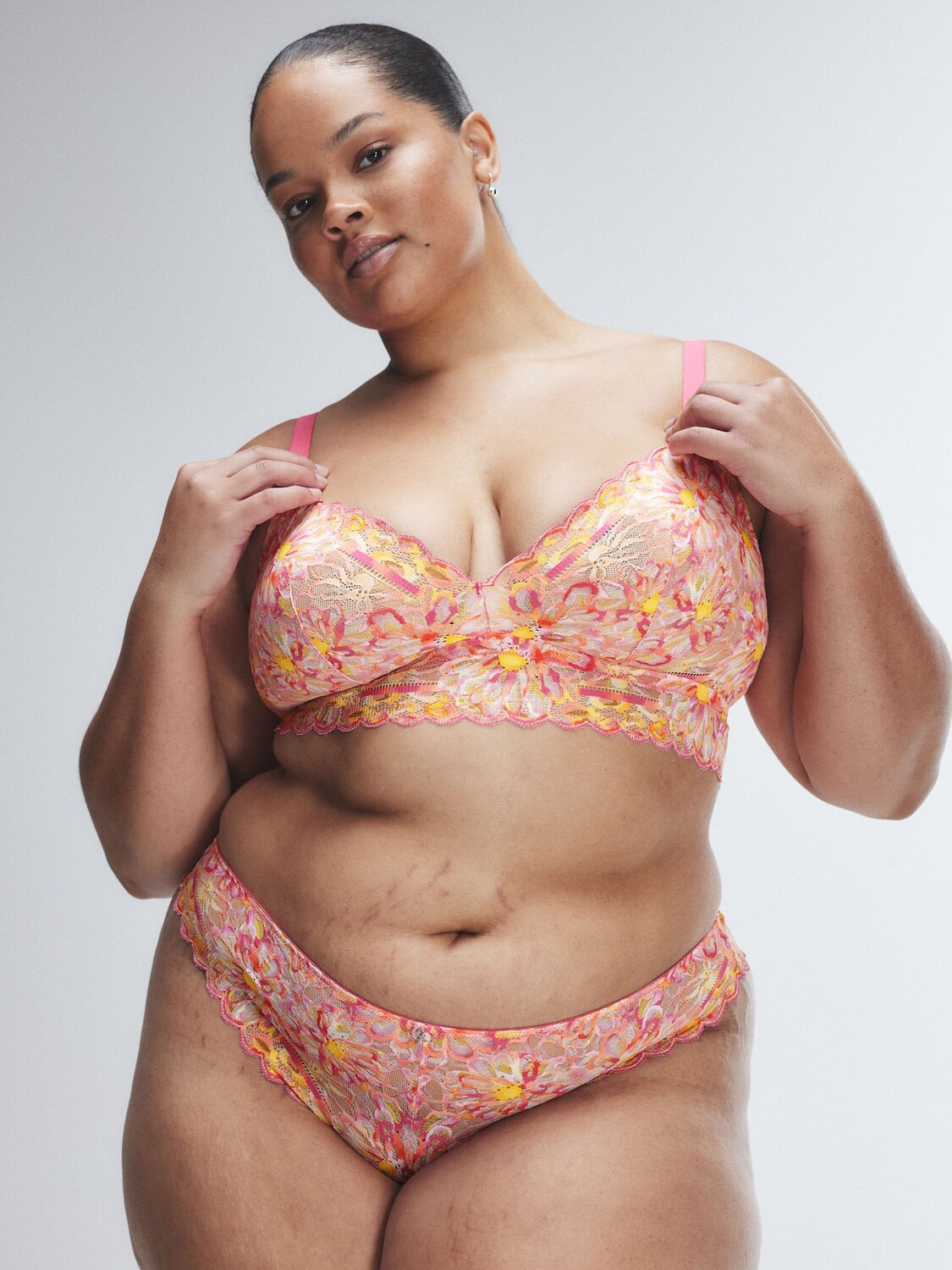 

Бралетт Savage X Fenty Sunray Lace, цвет Acacia Pink