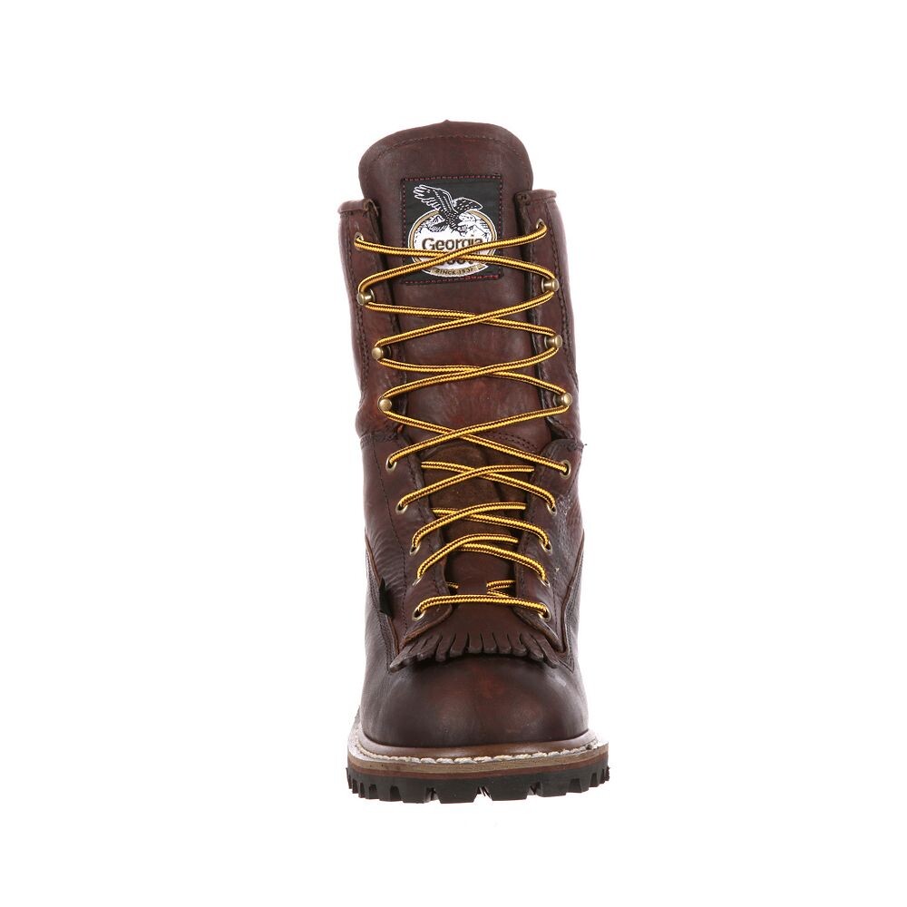 Мужские водонепроницаемые рабочие ботинки Georgia Boots Logger со стальным носком, цвет Chocolate — фото 4