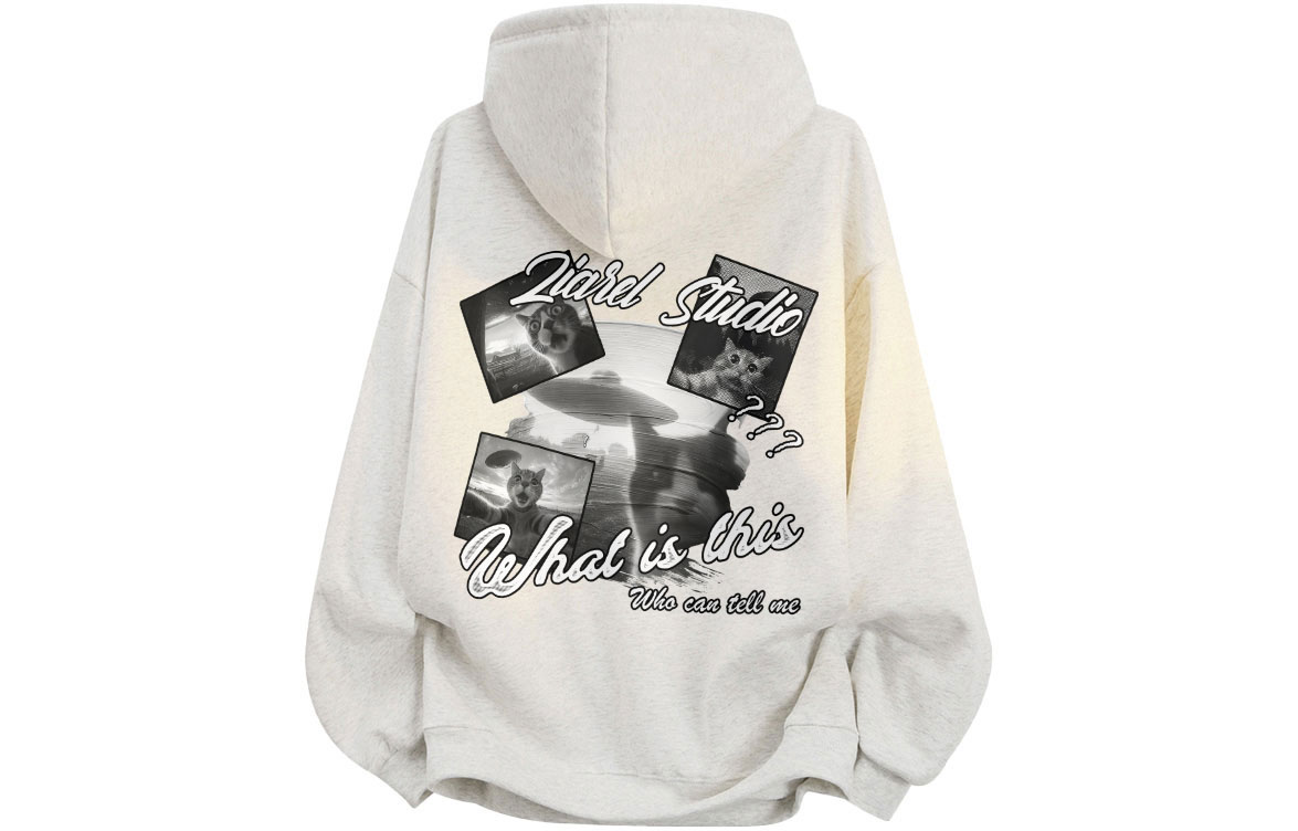 

Толстовка Unisex Hooded Moderate Heavyweight ZIAREL, белый heather серый