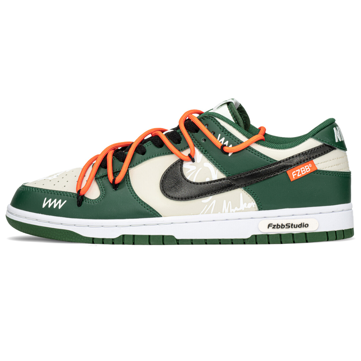 

Кроссовки Nike Dunk Skateboarding Shoes Unisex Low-top Black/green, черный