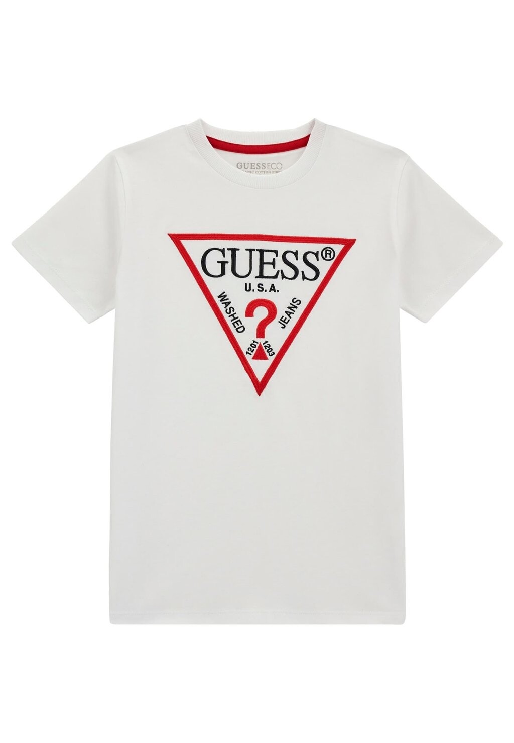 

Футболка с принтом LOGO TRIANGULAIRE FRONTAL Guess, белый