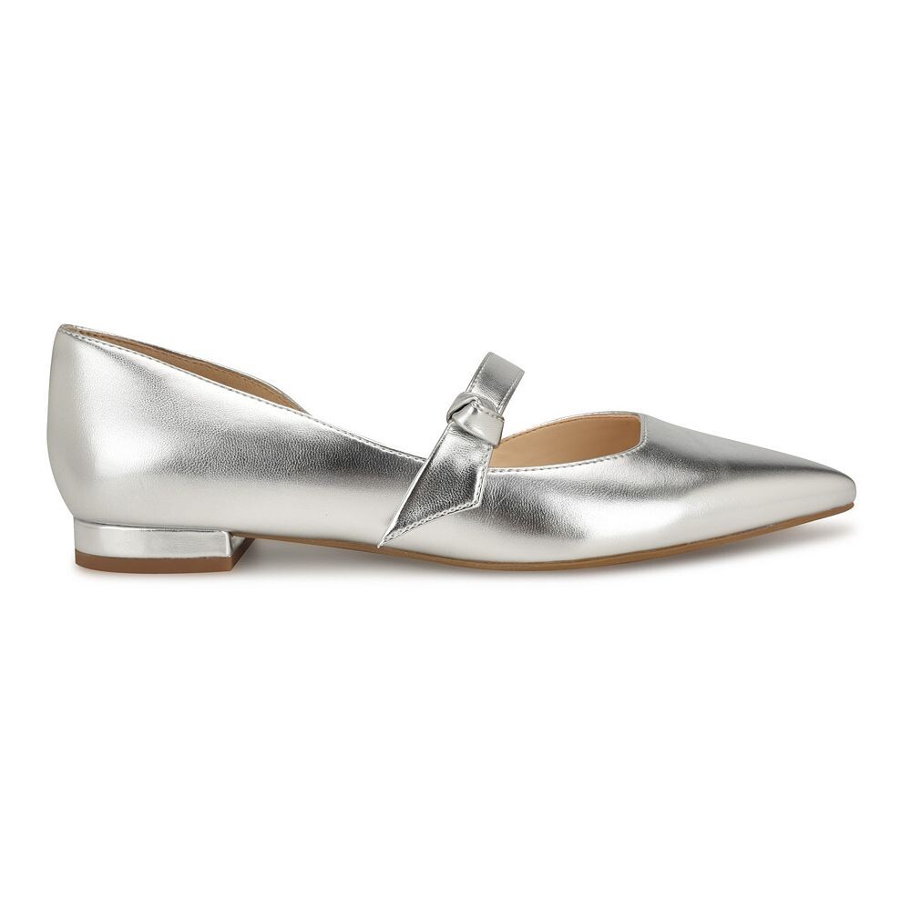 Женские туфли без шнуровки Nine West Leeza с острым носком, цвет Silver — фото 2