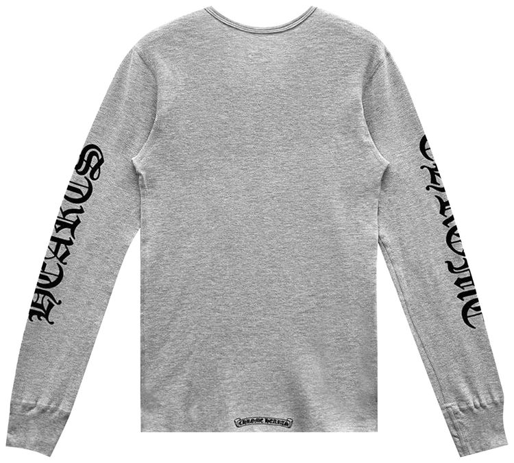 Футболка Chrome Hearts Scroll Logo Long-Sleeve Thermal T-Shirt 'Grey', серый — фото 2