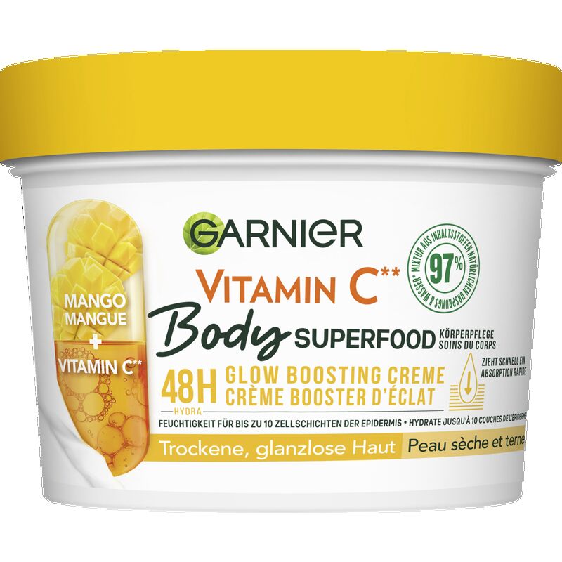 

Уход за телом с витамином С и манго Superfood Body Garnier, 380 ml