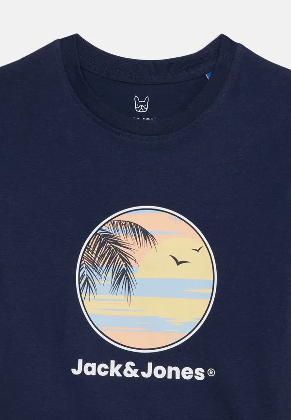 Футболка jjperry с круглым вырезом и принтом Jack & Jones Junior, Navy — фото 4
