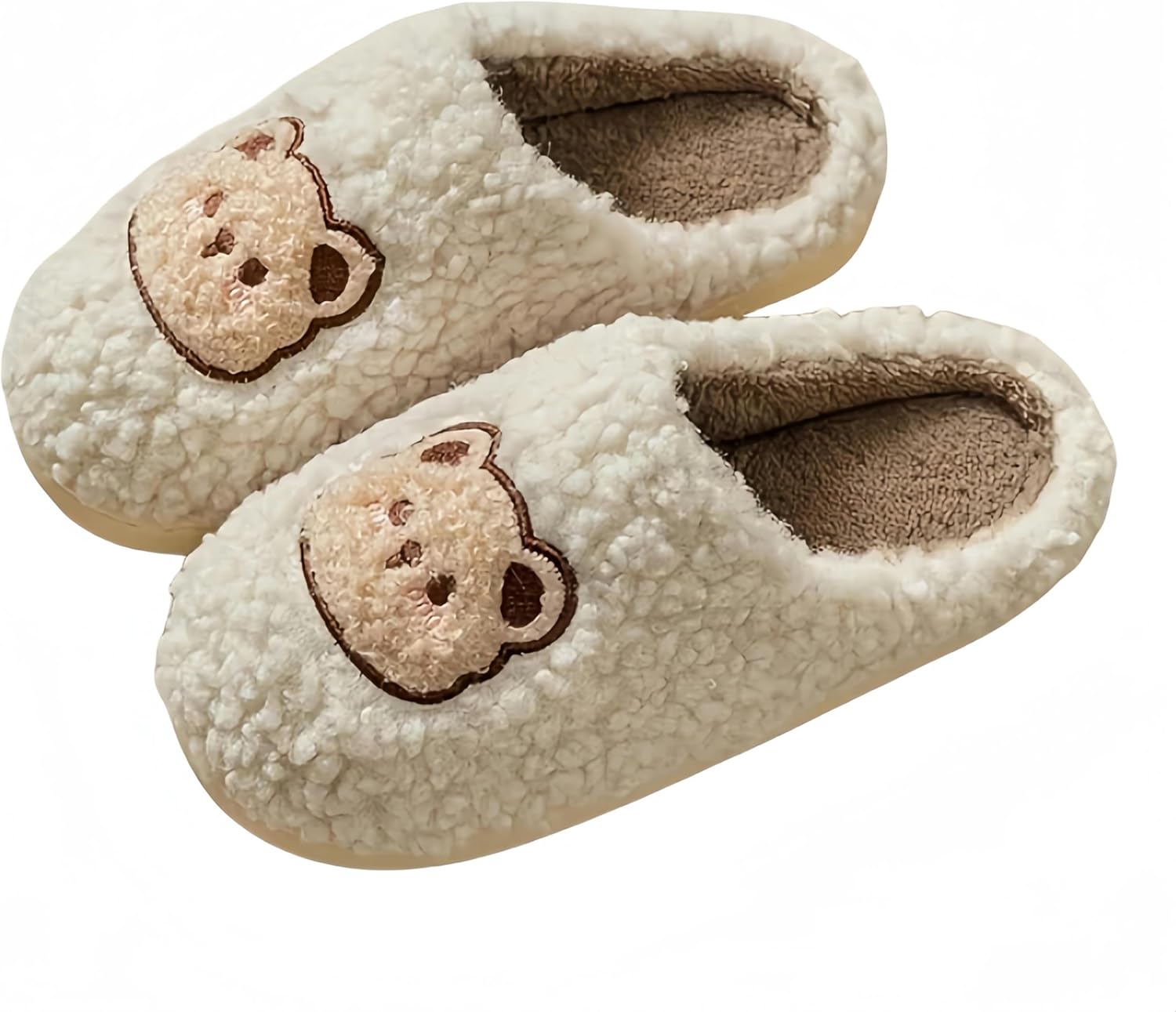 

Зимние тапочки KOSTEN для пары с теплым дизайном медвежонка, для мужчин и женщин, домашние хлопковые туфли, бежевый