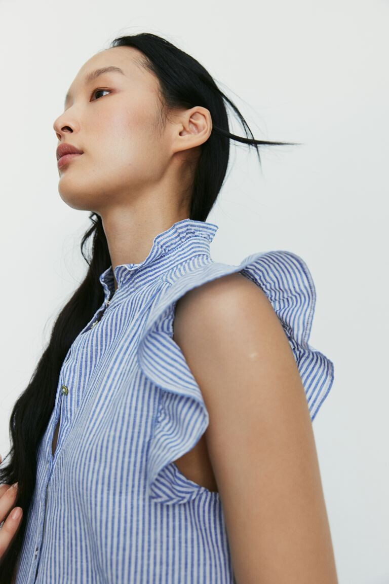 

Блузка из смеси льна H&M, синий