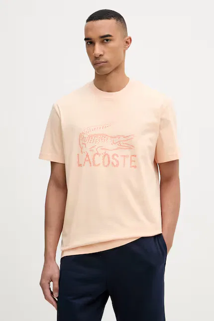 Футболка с животным принтом Lacoste, оранжевый