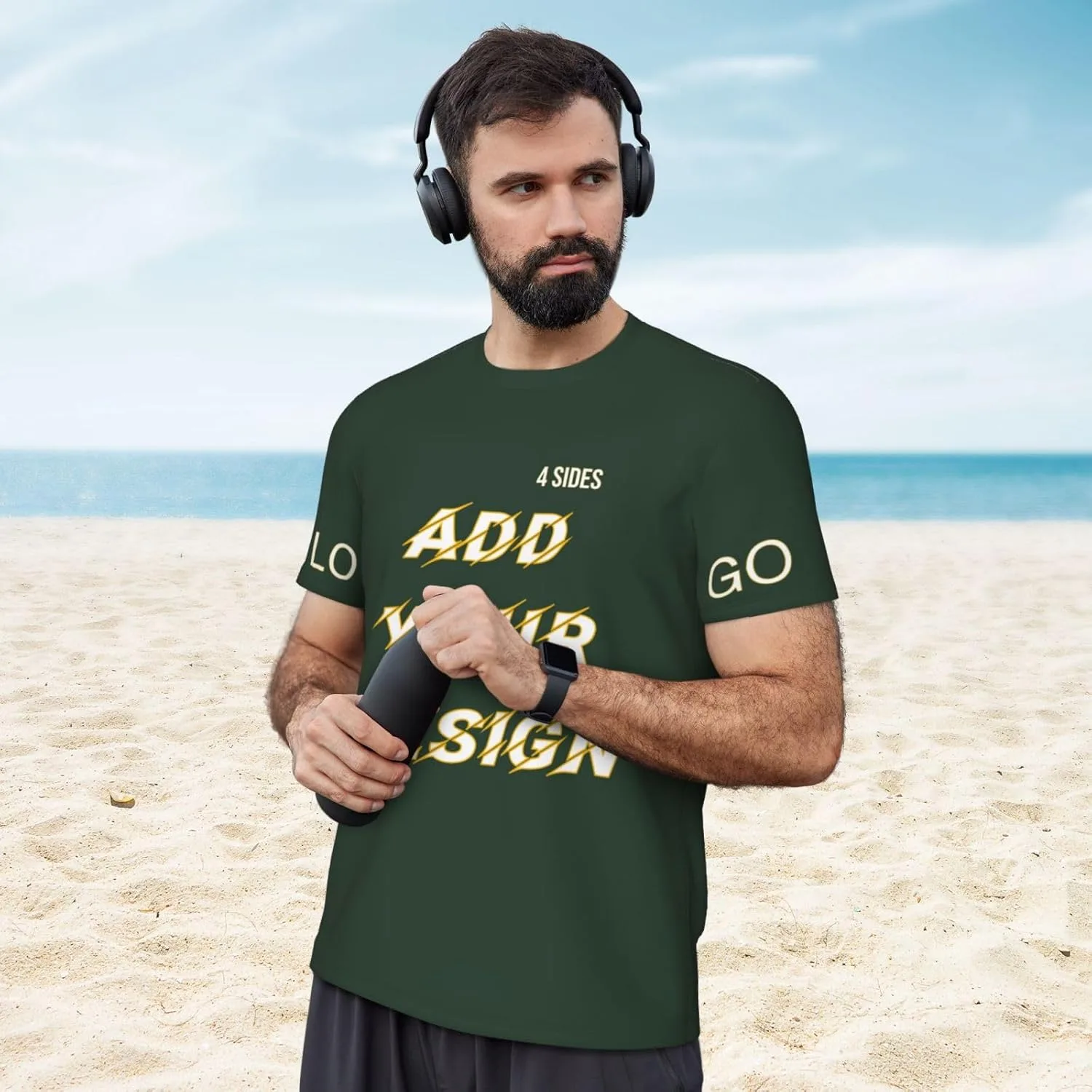 Футболка мужская Custom T Shirts с принтом на 4 сторонах — фото 3